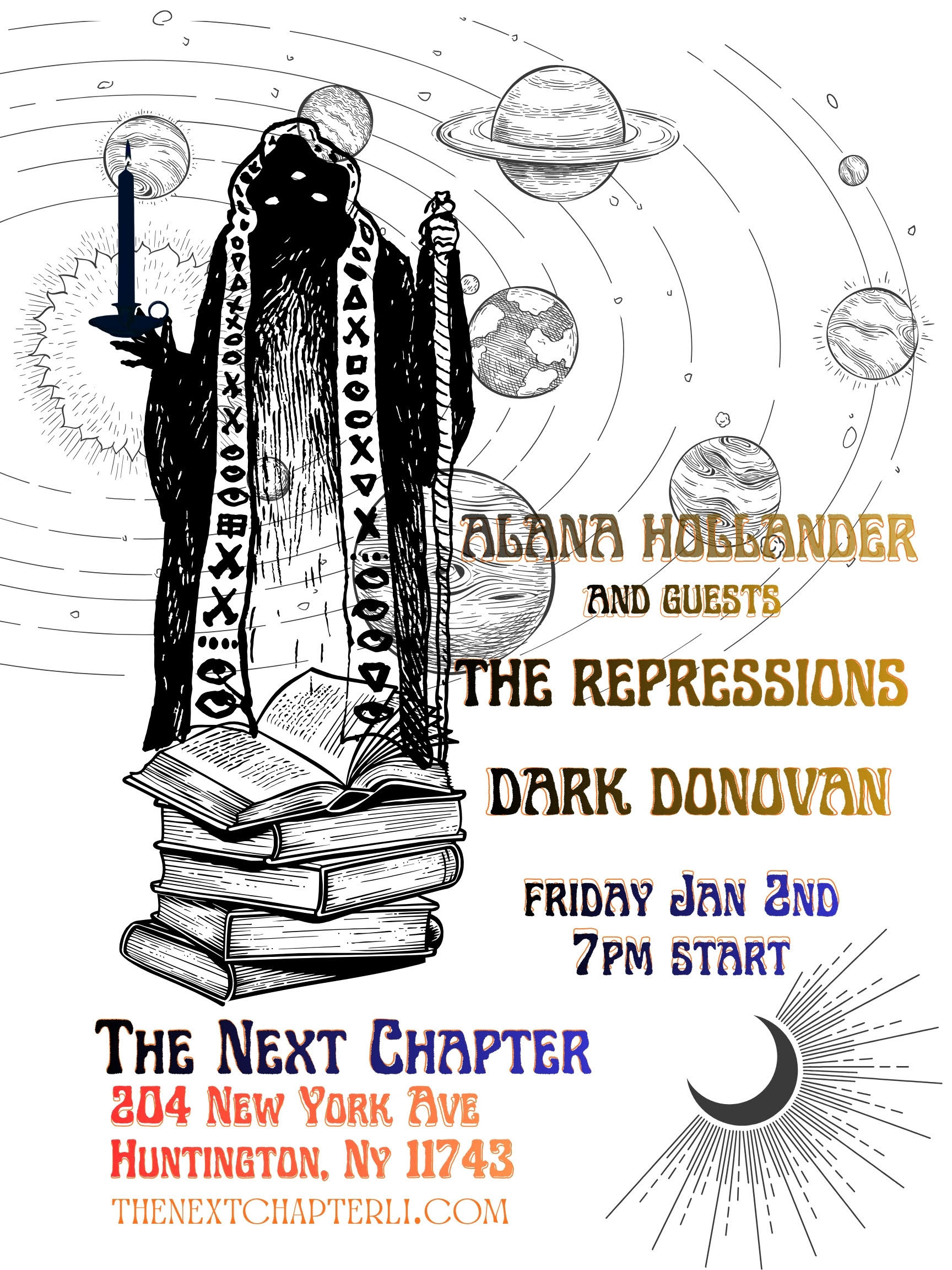 Live Music with Alana Michelle Hollander, Dark Donovan \u0026 The Repressions -  Friday, January 2nd @ 7pm | The Next Chapter, image size:1728x2304